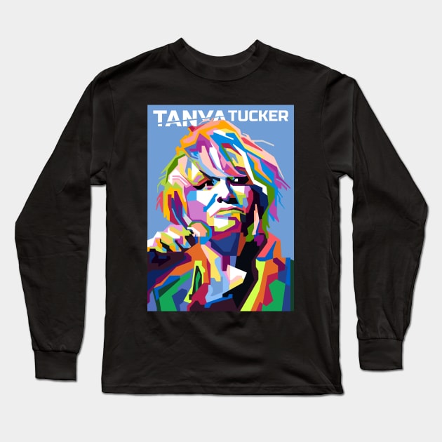 Tanya Tucker in WPAP Popart Illustrations Long Sleeve T-Shirt by smd90